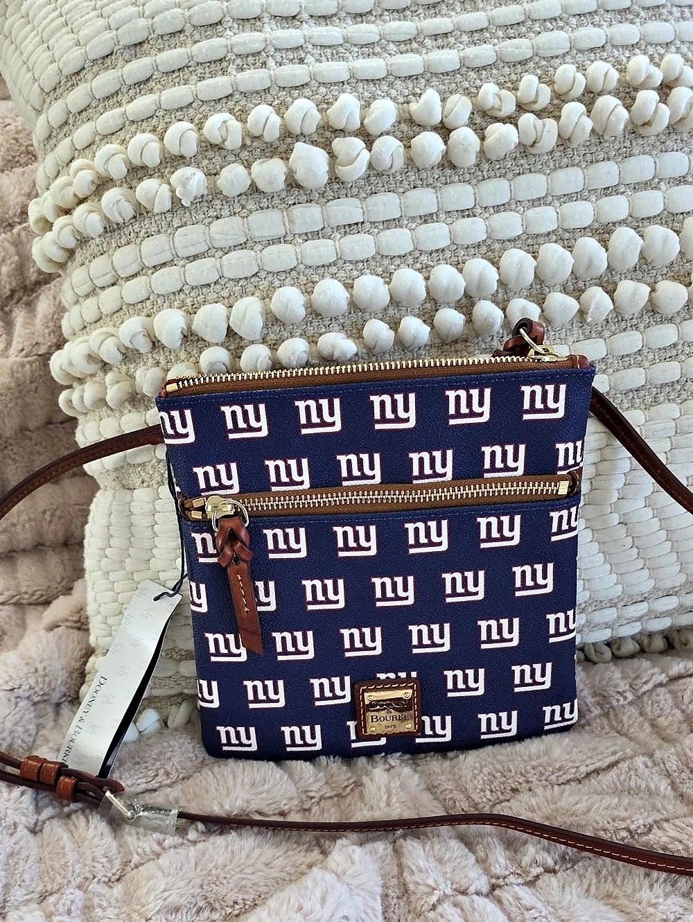 Dooney & Bourke New York Giants Double Zip Crossbody Blue & Red